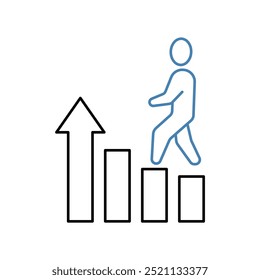 personal growth concept line icon. Simple element illustration. 
personal growth concept outline symbol design.