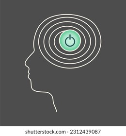 Personal growth and development. Business and education concept. Metaphor of problem solving, chaos and mess, difficult situation. Switch button to turn on brain activity.