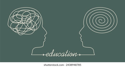 Personal growth and development. Unraveling tangled tangle. Business and education concept. Metaphor of problem solving, chaos and mess, difficult situation.