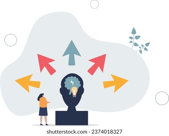 Personal growth and educational development with learning.Knowledge gain for mindset expanding and skills training .flat vector illustration