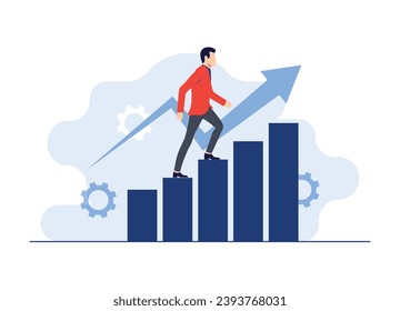 Personal growth and financial success flat illustration template, Self-improvement, Self-development, Metaphor growth personality, Personal potential progress, Career growth, Motivate employee to grow