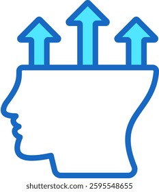 Personal Growth Icon Blue Color Vector Illustration