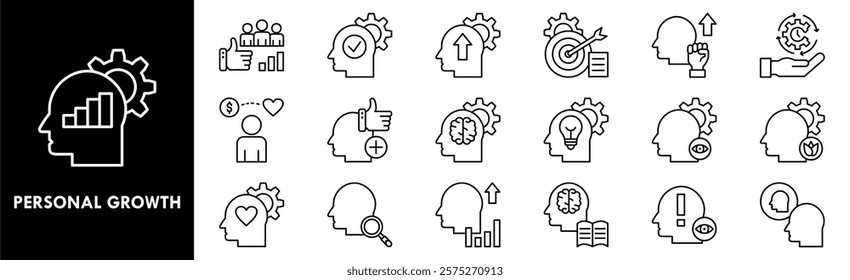 Personal Growth icon collection set. Containing design success, development, growth, motivation, leadership