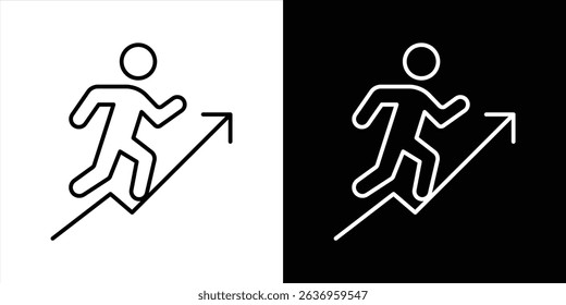 personal growth icon. containing progress, career advancement, goal thin line icon symbol sign. vector illustration