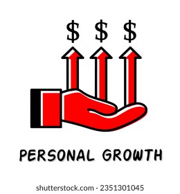 Personal growth icon design for business. Stock vector icon.