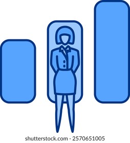 Personal growth Icon - Lineal Blue Style - People Pleaser Theme