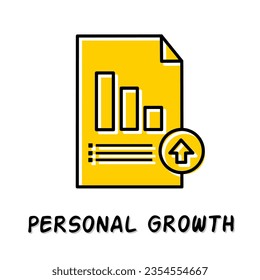 Personal growth icon logo design isolated on white background.