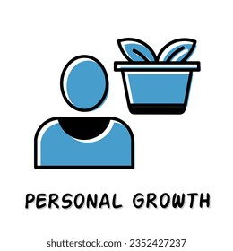 Personal growth icon set Stock vector illustration.