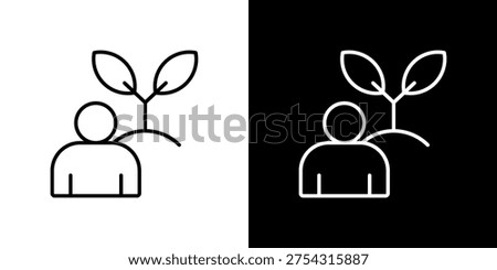 Personal Growth Icon Sheet Black And White