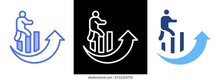 Icono de crecimiento personal Ilustración vectorial triplestyle