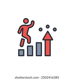 personal growth icon. vector.Editable stroke.linear style sign for use web design,logo.Symbol illustration.