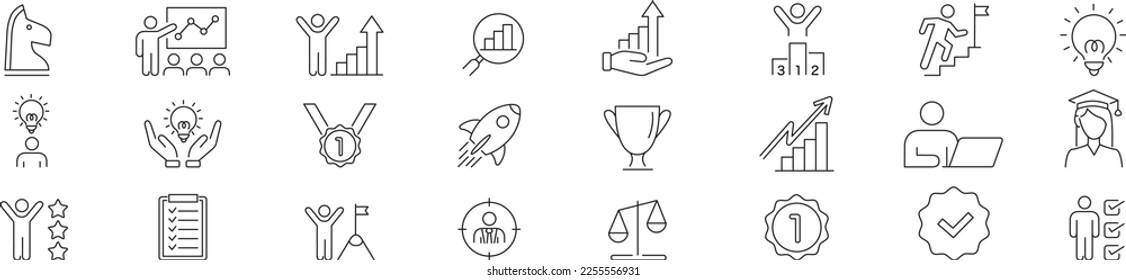 Personal growth icons collection Vector illustration