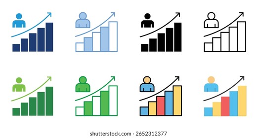 Personal Growth Icons Set Vector Multiple Style Collection