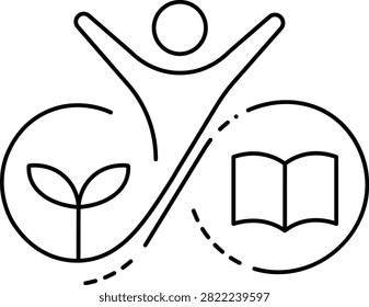 Personal Growth and Learning Line Icon