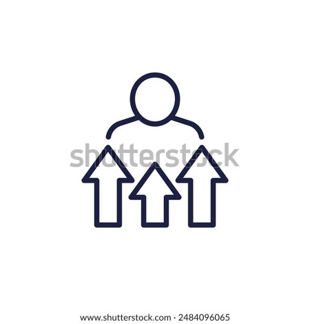 personal growth line icon isolated on white