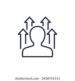 personal growth line icon, self-improvement concept