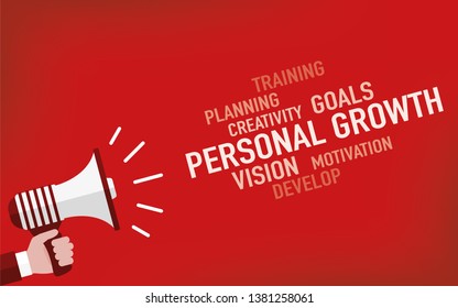 Personal Growth And Megaphone Concept