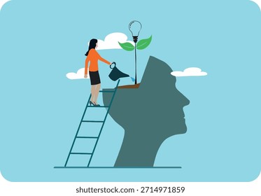 Ilustración del concepto de crecimiento personal y desarrollo mental
