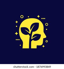 personal growth, mindset icon, vector