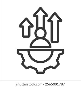 Personal Growth Outline Icon Vector Illustration