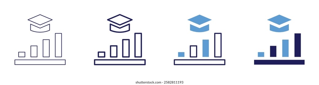 Personal growth progress icon in 4 different styles. Thin Line, Line, Bold Line, Duotone. Duotone style. Editable stroke.