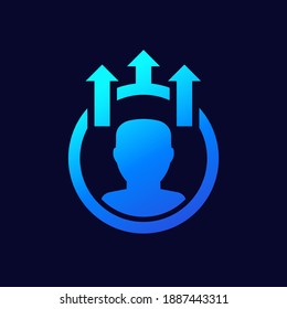 personal growth or raise vector icon