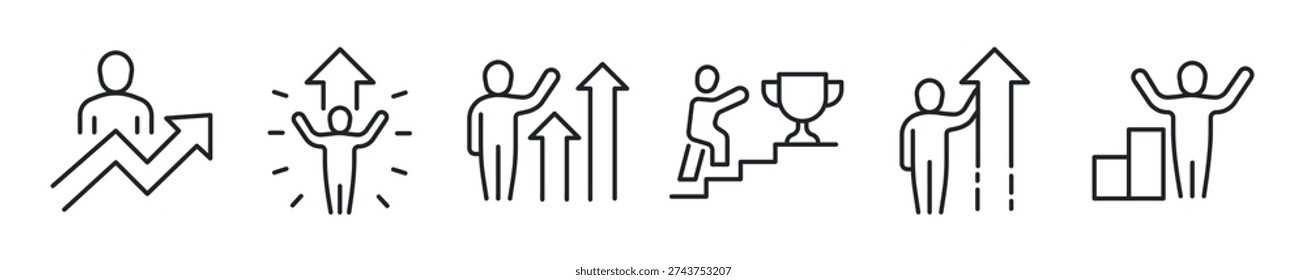 Personal growth thin line icon set. Web minimal icons