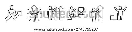 Personal growth thin line icon set. Web minimal icons