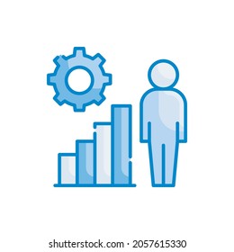 Personal Growth vector blue colour icon style illustration. EPS 10 file