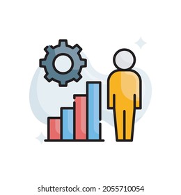 Personal Growth vector filled outline icon style illustration. EPS 10 file