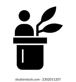 Diseño de iconos de glifos para vectores de crecimiento personal