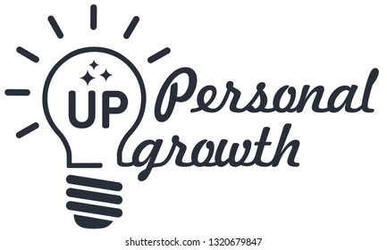 Personal growth. Vector icon, white background.