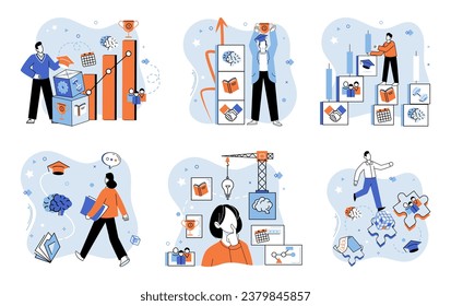 Personal growth. Vector illustration. The personal growth concept emphasizes continuous self improvement and development Achieving personal growth brings sense accomplishment and fulfillment