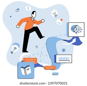 Personal growth. Vector illustration. Productivity is key factor in achieving personal growth and progress Personal growth requires commitment to continuous improvement and development Growing