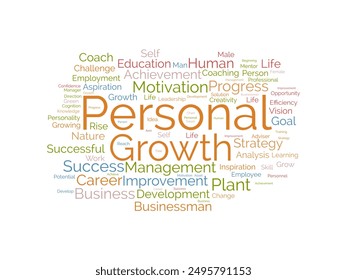 Personal Growth wordcloud template. Business concept vector background.