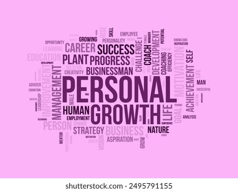 Personal Growth wordcloud template. Business concept vector background.