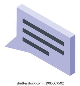 Icono de chat de guardia personal. Isométrico icono del vector de chat de la guardia personal para el diseño web aislado en fondo blanco