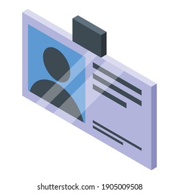 Personal guard id card icon. Isometric of personal guard id card vector icon for web design isolated on white background