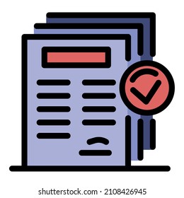 Personal guard papers icon. Outline personal guard papers vector icon color flat isolated