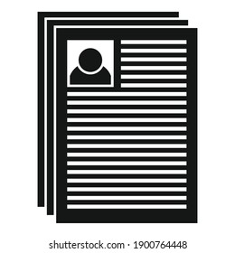 Icono de papeles de guardia personal. Ilustración simple de papeles de protección personal icono vectorial para diseño web aislado en fondo blanco
