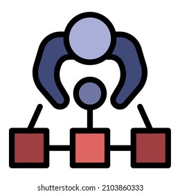 Personal guard position icon. Outline personal guard position vector icon color flat isolated