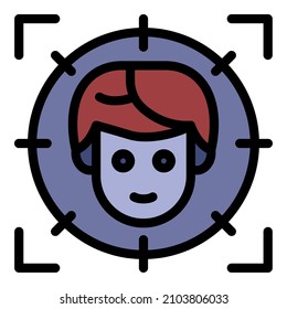 Persönlicher Wachmann-Icon Zielmann. Outline Personal Guard Ziel Mann Vektorsymbol Farbe einzeln