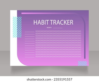 Personal habit tracker worksheet design template. Printable goal setting sheet. Editable time management sample. Scheduling page for organizing personal tasks. Montserrat font used