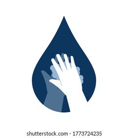 Personal hand hygiene, disease prevention and medical educational infographics: how to wash your hands. Vector illustration in the shape of a drop