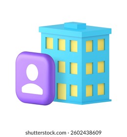 Personal home house address contact identification 3d icon realistic vector illustration. Person living place location cartography GPS information real estate agent residential apartment navigation