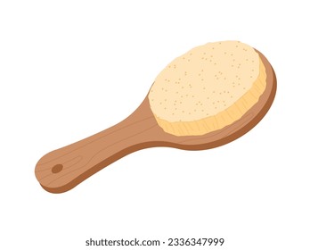 Personal hygiene comb concept. Routine, cleanliness and purity. Beauty and aesthetics. Sticker for social networks and messengers. Cartoon flat vector illustration isolated on white background