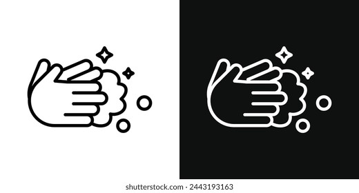 Personal Hygiene and Hand Washing Icons. Cleanliness and Sanitization Practice Symbols.