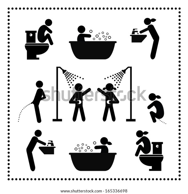 Personal Hygiene Symbol Set On White Stock Vector (Royalty Free ...