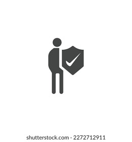 Personal Icon Black and White Vector Graphic