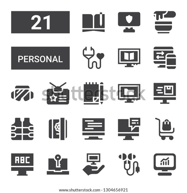 Personal Icon Set Collection 21 Filled Stock Vector (Royalty Free